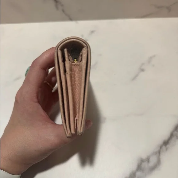 Gucci GG Marmont Pink Leather Compact Wallet with box and dust bag